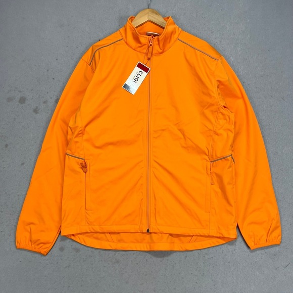 Clique Other - Clique Softshell Jacket Mens Large Orange Full Zip Reflective Piping NWT